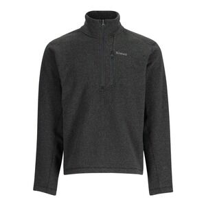 Simms Men's Rivershed Half Zip Fleece Jacket Dark Gray- Size Large